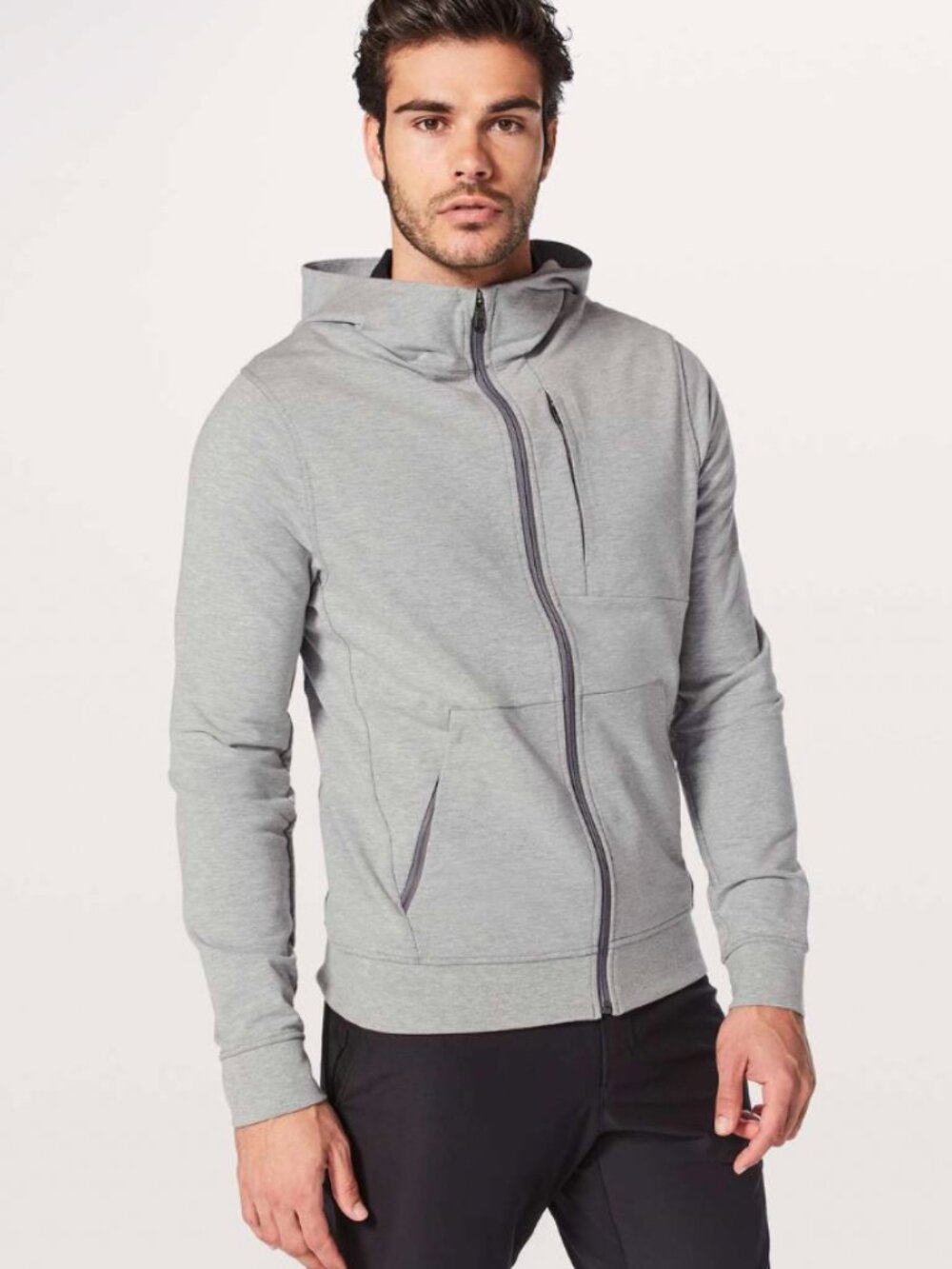 Lululemon City Sweat Zip Hoodie Heathered Medium Grey Men's Size M